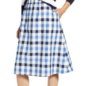 1901 blue gingham knee-length skirt